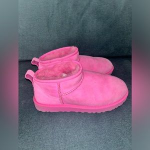 Authentic Classic Ultra Mini Ugg Boots, Pink, Size 8, Worn a few times